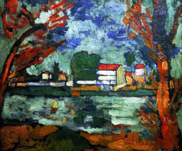 View Of Chatou by Maurice De Vlaminck