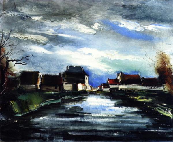 Village By The River by Maurice De Vlaminck