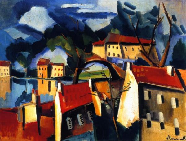 Village By The Seine by Maurice De Vlaminck