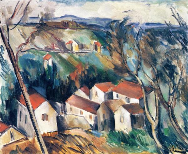 Village In A Landscape by Maurice De Vlaminck