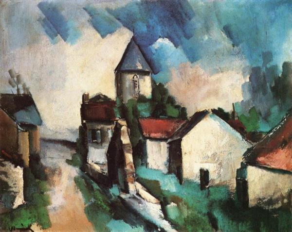 Village In Ile-de-france by Maurice De Vlaminck