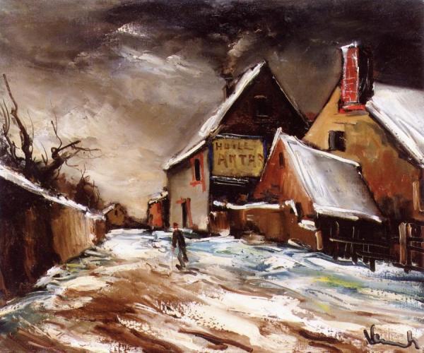 Village In The Snow by Maurice De Vlaminck