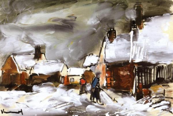 Village In The Snow by Maurice De Vlaminck