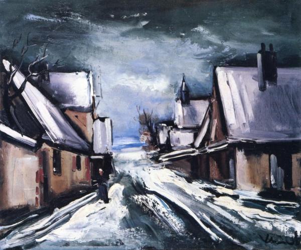 Village In The Snow by Maurice De Vlaminck