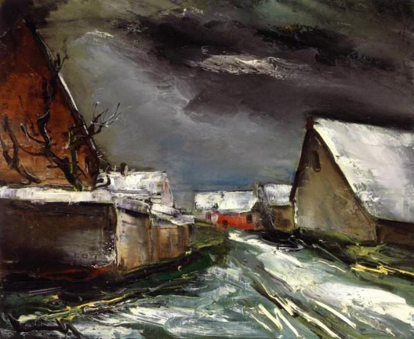 Village In The Snow by Maurice De Vlaminck