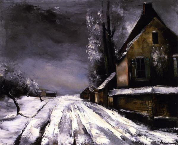 Village In The Snow by Maurice De Vlaminck Oil Painting Reproductions
