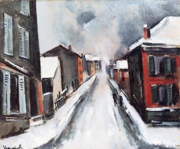 Village Life In The Snow by Maurice De Vlaminck