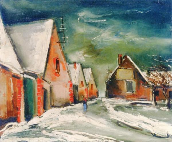 Village On The Road by Maurice De Vlaminck