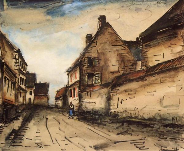 Village Street by Maurice De Vlaminck Oil Painting Reproductions