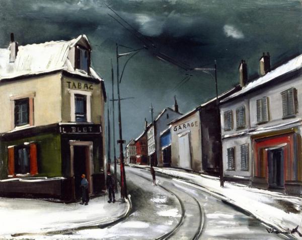 Village Street In The Snow by Maurice De Vlaminck