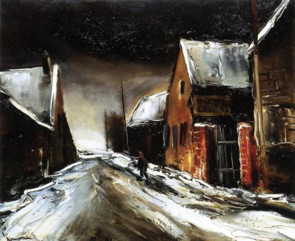 Village Street In The Snow by Maurice De Vlaminck