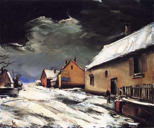 Village Street In The Snow by Maurice De Vlaminck
