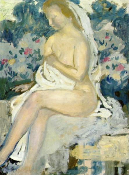 Bathsheeba, Blue Background by Maurice Denis