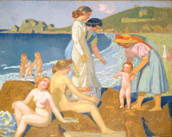 Female Bathers At Perros-guirec by Maurice Denis