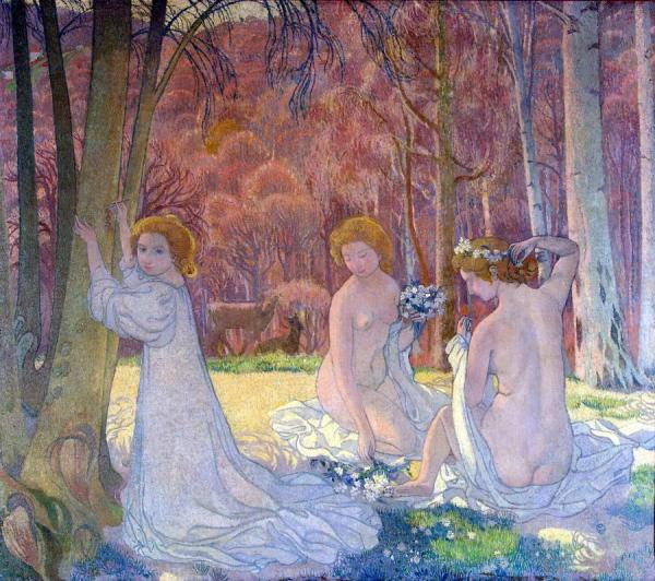 Figures In A Spring Landscape by Maurice Denis
