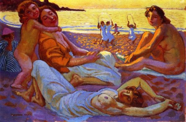 La Plage De Trestignel, Perros-guirec by Maurice Denis