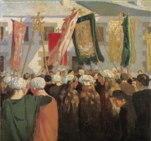 Le Baiser Des Bannières à Folgoët by Maurice Denis