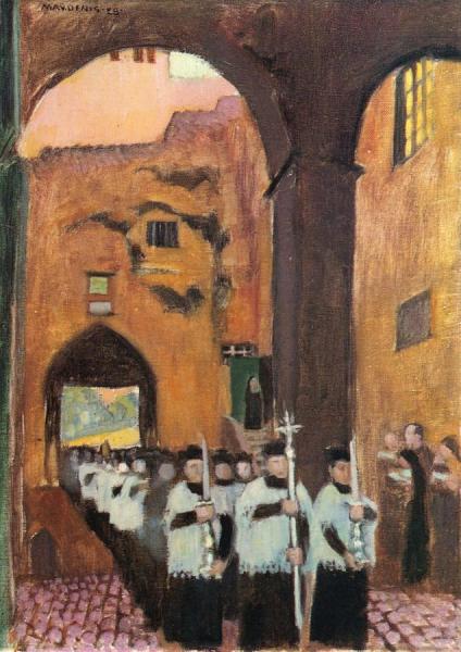 Procession Aux Quattri Coronati, Rome by Maurice Denis