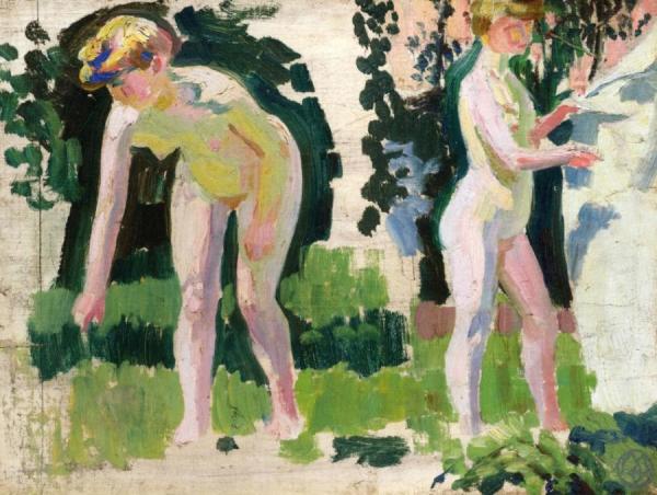 Two Studies Of A Nude Outdoors by Maurice Denis