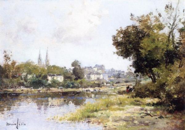 Village By A River by Maurice Levis Oil Painting Reproductions