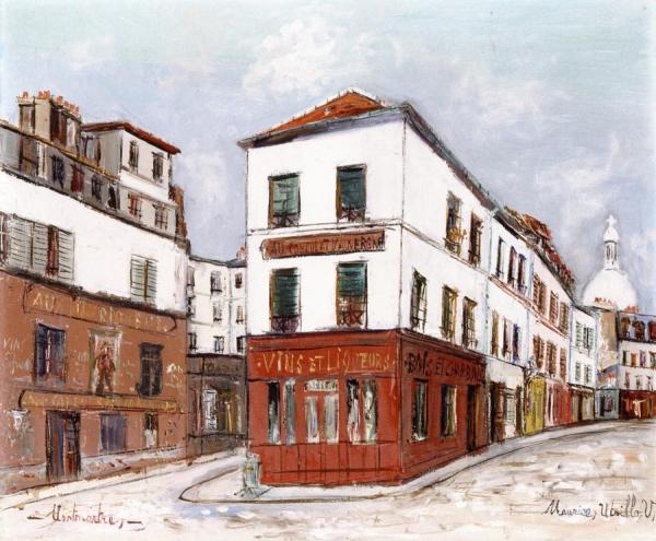 Au Consulat D'auvergne In Montmartre by Maurice Utrillo