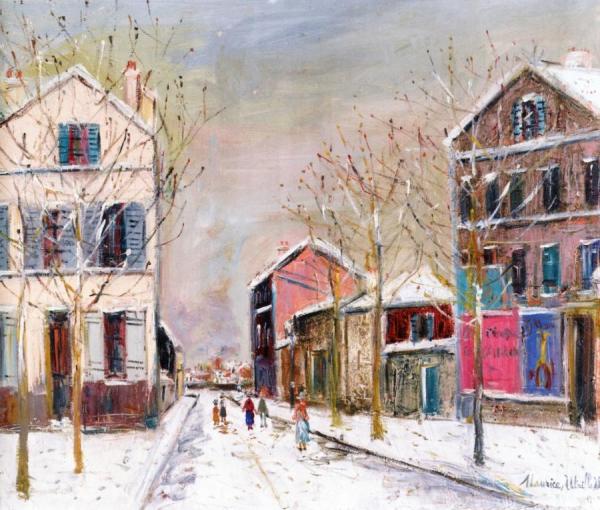 Bourg-la-reine In The Snow by Maurice Utrillo