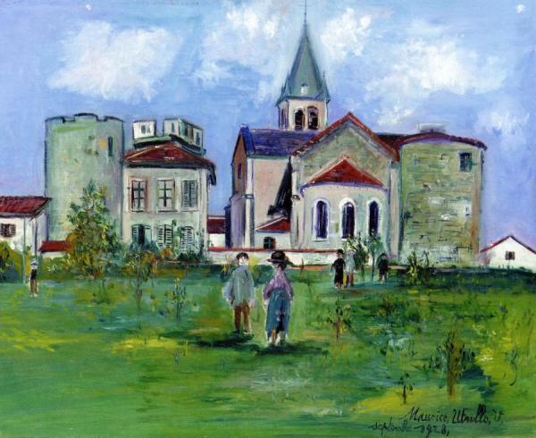 Church In Amperieux-en-dombes (ain) by Maurice Utrillo