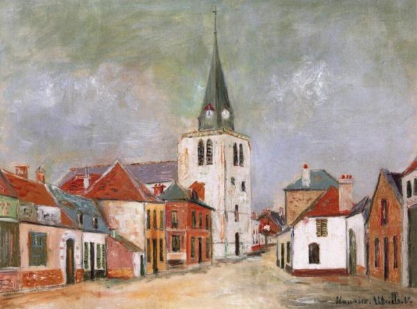 Church In Bucquoy Close To Arras by Maurice Utrillo Oil Painting Reproductions