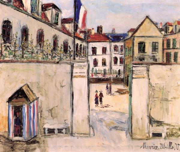 Company Barracks (oise) by Maurice Utrillo