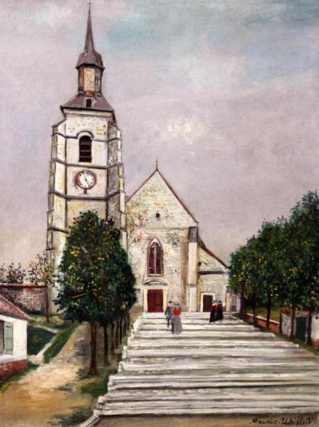 Eglise De Moulins (somme) by Maurice Utrillo Oil Painting Reproductions