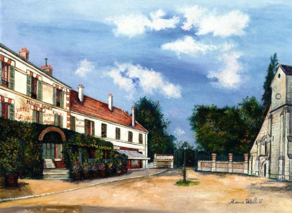Eglise De Villennes Et Maison Roger by Maurice Utrillo