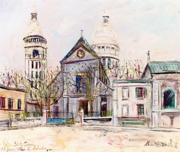 Église Saint Pierre Et Sacré-coeur De Montmartre by Maurice Utrillo