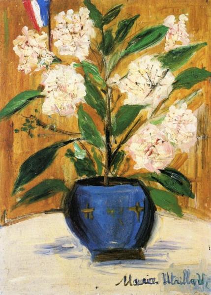 Flowers In A Blue Pot by Maurice Utrillo