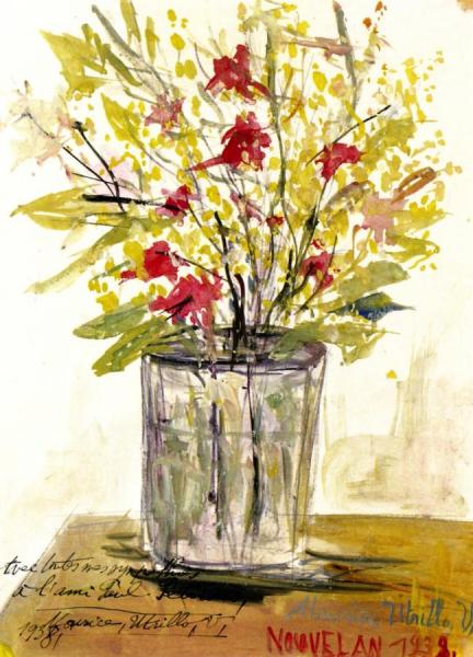 Flowers In A Vase by Maurice Utrillo