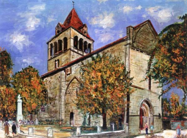 L'eglise De Vieux Mareuil (dordogne) by Maurice Utrillo