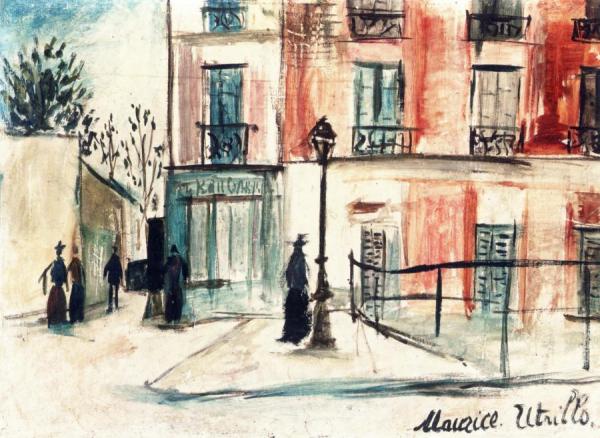 La Belle Gabrielle And The Rue Saint-vincent In Montmartre by Maurice Utrillo