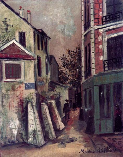 La Belle Gabrielle Et La Rue Saint-vincent by Maurice Utrillo
