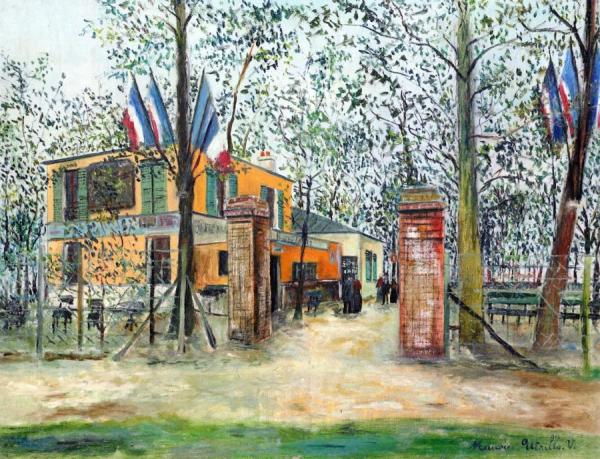 La Guingette In Montmartre by Maurice Utrillo