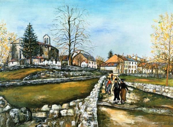Landscape At Saint-pierre-de-bost, In Creuse by Maurice Utrillo