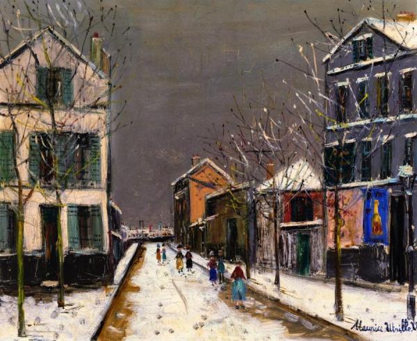 Landscape Of Bourg-la-reine In The Snow by Maurice Utrillo