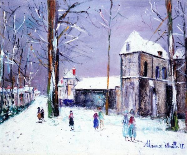 Le Chateaux Des Mesnuls Sous La Neige by Maurice Utrillo Oil Painting Reproductions