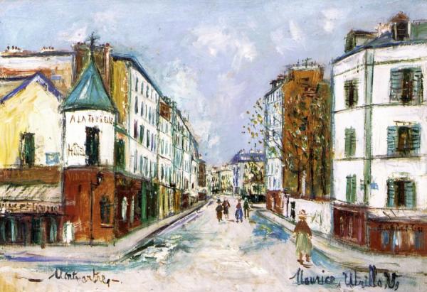 Le Restaurant à La Tourelle, Montmartre by Maurice Utrillo