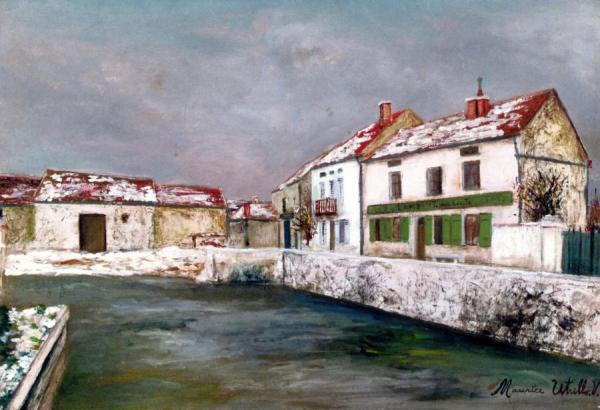 Maisons Devant L'abreuvoir by Maurice Utrillo