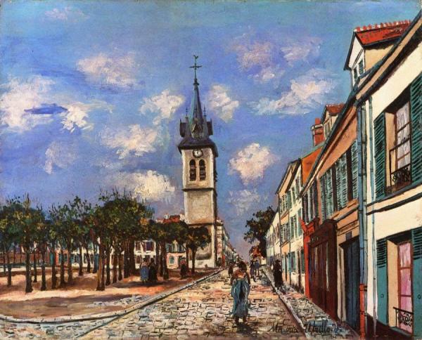 Melun (seine-et-marne) Place Saint Barthelemy And The Church by Maurice Utrillo