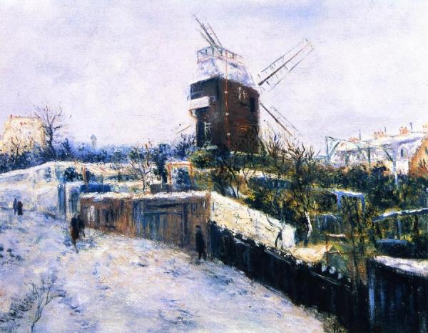 Moulin De La Galette In The Snow by Maurice Utrillo Oil Painting Reproductions