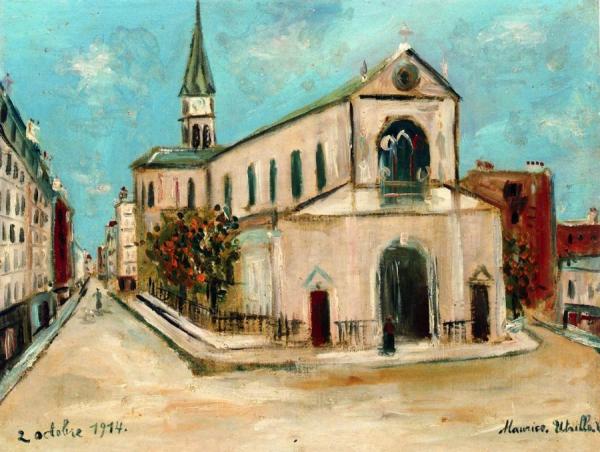 Notre-dame De Clignancourt by Maurice Utrillo Oil Painting Reproductions