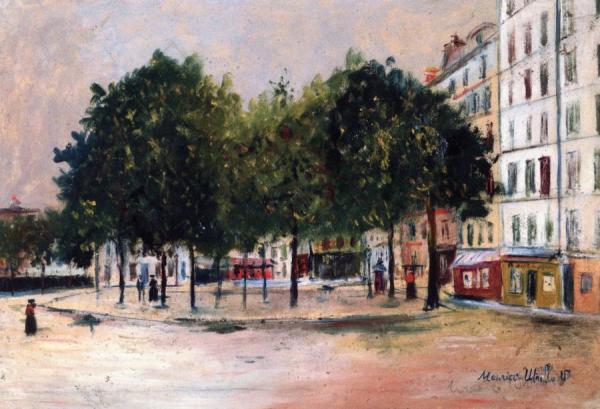 Place Constantin-pecqueur, Montmartre, Paris by Maurice Utrillo Oil Painting Reproductions