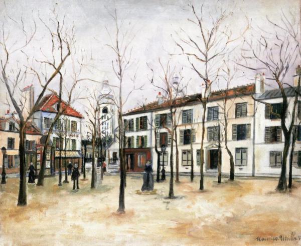 Place Du Tertre In Montmartre by Maurice Utrillo