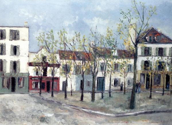 Place Du Tertre In Montmartre by Maurice Utrillo