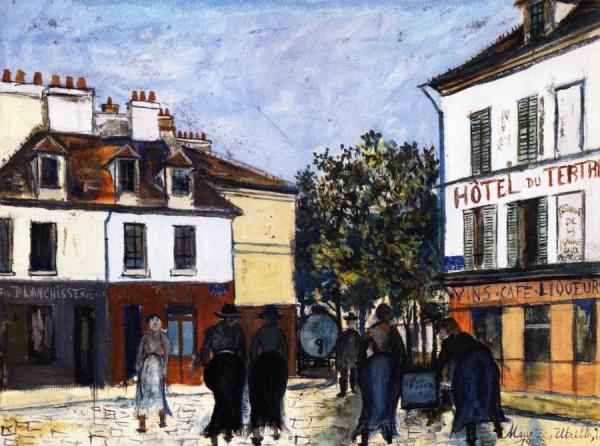 Place Du Tertre In Montmartre by Maurice Utrillo